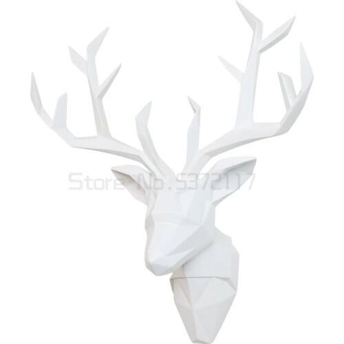 Large 3D Deer Head Statue Sculpture Decor Home Wall Decoration Accessories Animal Figurine Wedding Party Hanging Decorations