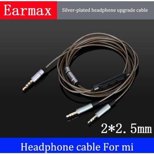 For mi headphone cable 3.5mm / 2 * 2.5mm audio cable microphone cable Replace line Support for Android/Apple system