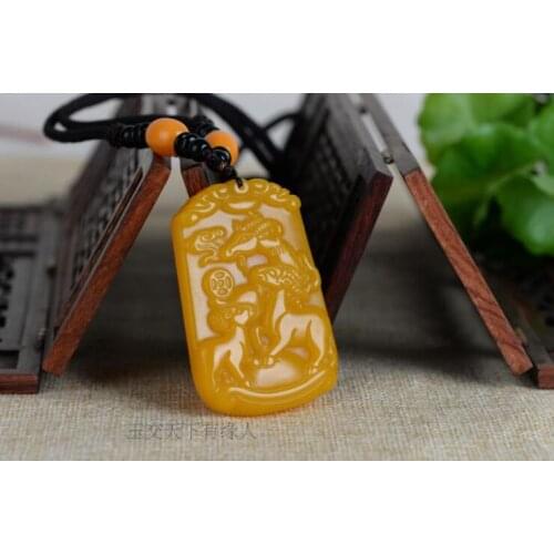 Zodiac Sheep Jade Pendant Yellow Dragon Jade Sanyang Kaitai Pendant Jade Pendant Necklace бижутерия для женщин