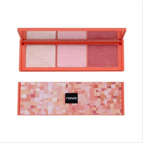 Novo Makeup Powder Blush High Light One-piece Plate Trimming Biying Shadow Powder Brighten Shimmering Powder T1421 Korean Blush