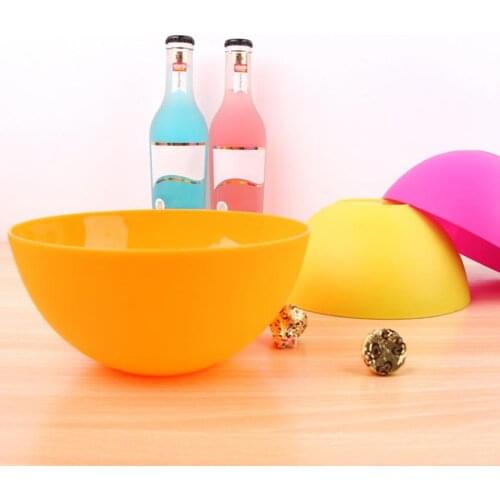 10Pcs Salad Bowl Solid Color Dinnerware Plastic Picnic Camping Food Bowl for Home