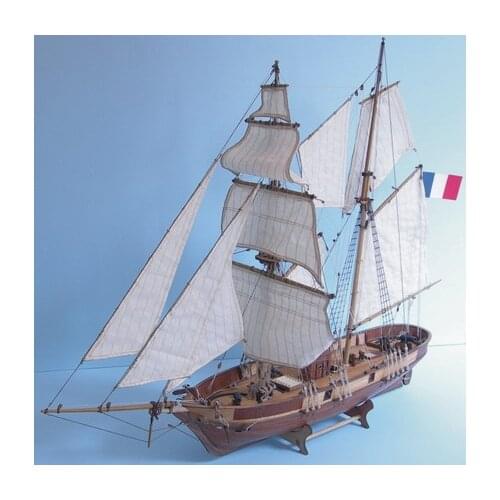 NIDALE model Scale 1/55 France Classic ship model kits Le Hussard 1848 sail boat wooden model
