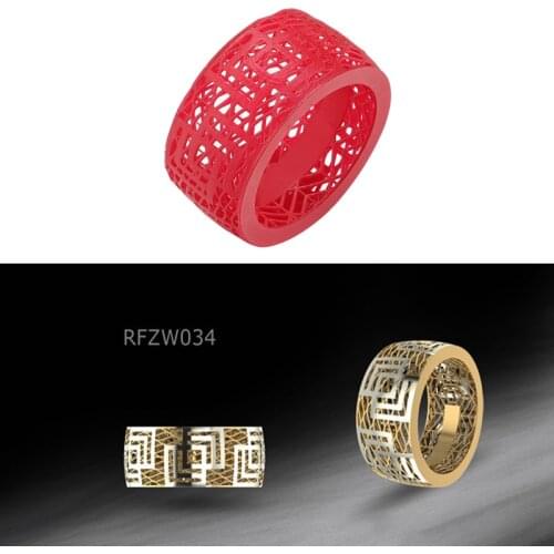 Mens Ring 3D Models Printing Service with Castable UV Resin Ready for Jewellery Casting Material Making