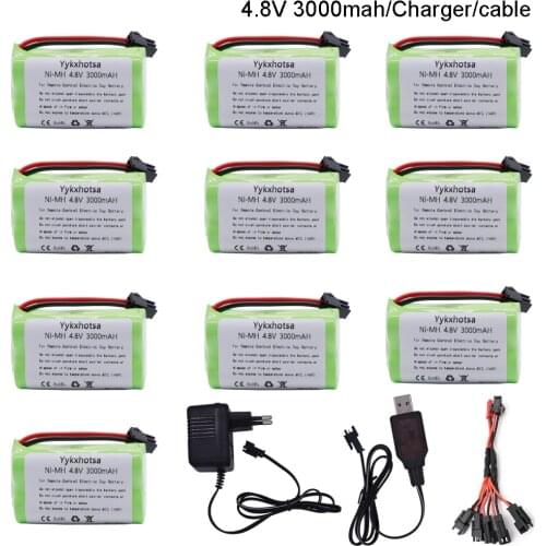 NI-MH Battery 4.8V 3000mAh and Charger/USB/5in1 cable For Remote control Toy Lighting Electric toy Battery Group 4.8 V