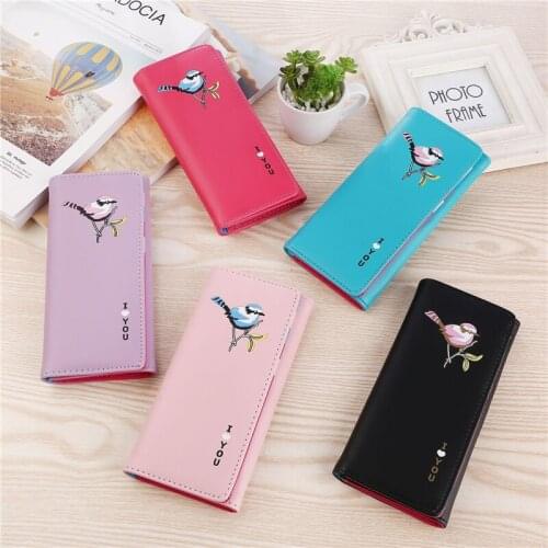 New arrival ladies long fashion wallet clutch bag zipper wallet embroidered large capacity bird wallet porte monaie femme