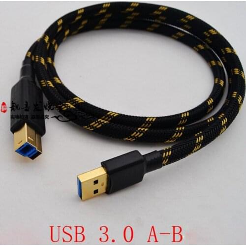 OCC Single Crystal Copper Silver Plated USB 3.0 Type A Male To Type B Male USB3.0 A-B Pchifi Siginal DecoderCable