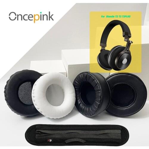 Oncepink Replacement EarPads Headband For Bluedio T2 T3 T3PLUS Headphone Ear Cushion Cover Repair Parts Earphones Accessories