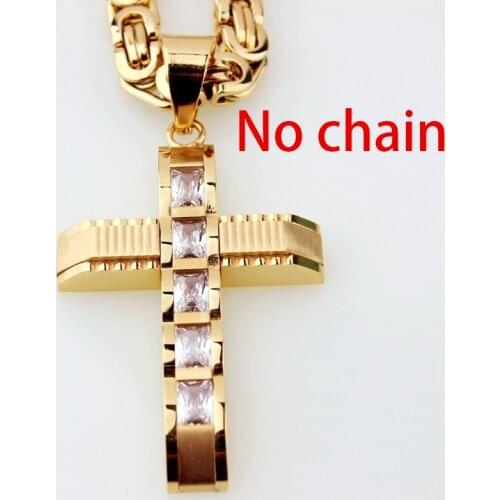 New Cross Shape Pendant Mens Metal Sliding Pendant Bohemian Crystal Inlaid Pendant Accessories Party Jewelry No Chain