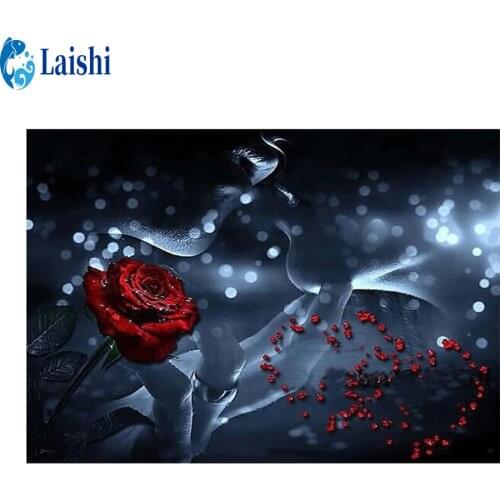 Full circle diamond painting Red rose lips Diamond embroidery handmade diamond embroidery mosaic art kit home decoration picture