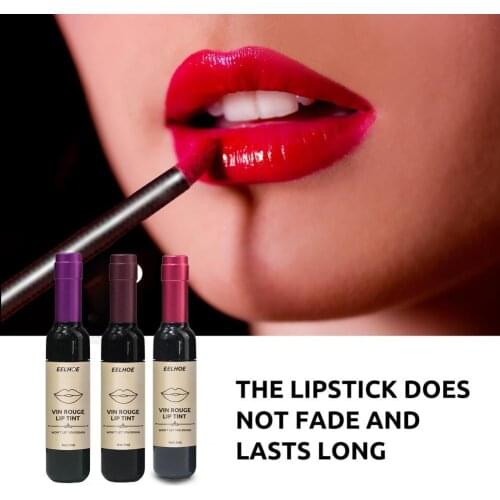 VIN ROUGE LIP TINT 5ml Red Wine Matte Lipstick Long-lasting Waterproof Cosmetics Wine Bottle Covered Liquid Lipstick for Women