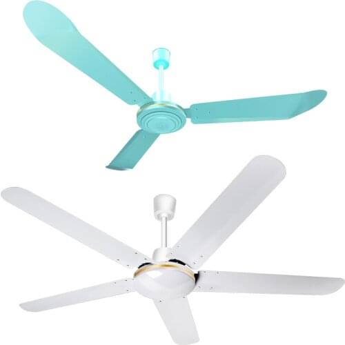 Ceiling fan 56 inch household living room iron leaf industrial ceiling curved leaf 48 inch three leaf large wind ceiling fan