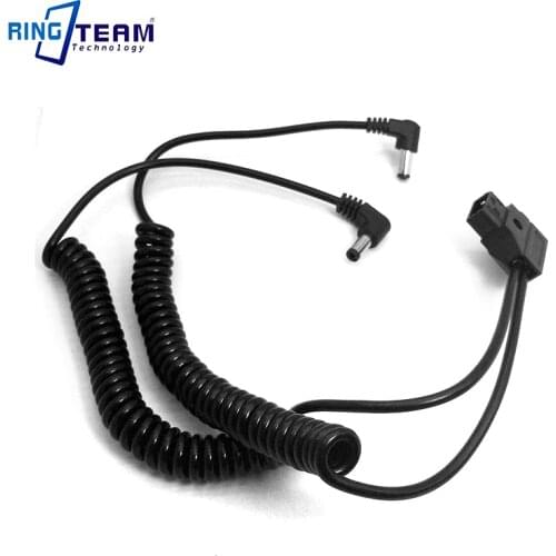 Power D-Tap DTap Spliter Cable to 2x 5.5*2.5mm DC Angleg Plug (In+ Out-) Spiral Cable For BMPC BMCC / Monitors / Lights / Lamps