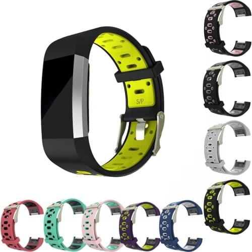 Silicone Band For Fitbit Charge 2 Replacement Double Color Sport Bracelet Strap Band For Fitbit Charge 2 Watchband