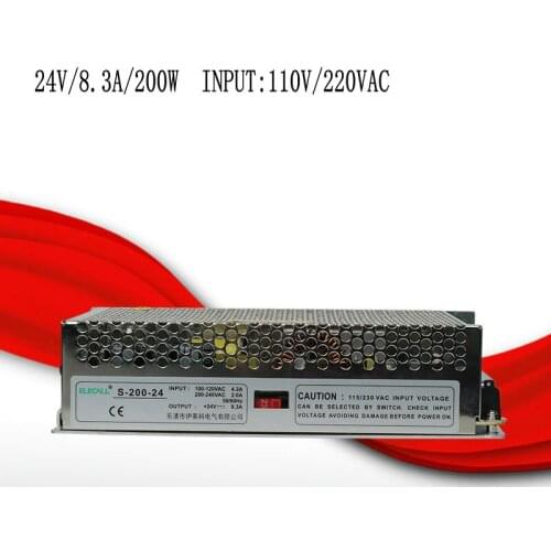 S-200-24 24V/8.3A/200W switching power supply, centralized power supply, power supply security monitoring