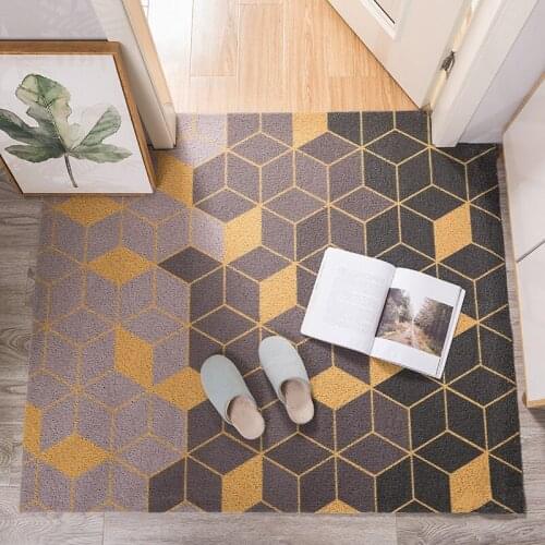 Plaid Hexagon Style Home Doormat Kitchen Mat Living Room Mat Bath Mat Entrance Door Mat Carpet Anti-slip Mat Custom Mat Carpet