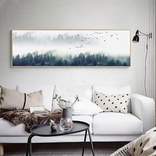 Modern Fashion Unframed Grassland Forest landscape Printing Canvas Painting Wall Art HD for Living Room Bedroom Home Decoration