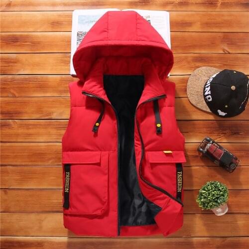 Warm Parka Unloading Windproof Warm Coat Winter Vests Plus Size 4Xl Mens Camouflage Waistcoat Hat Detachable Sleeveless Jackets