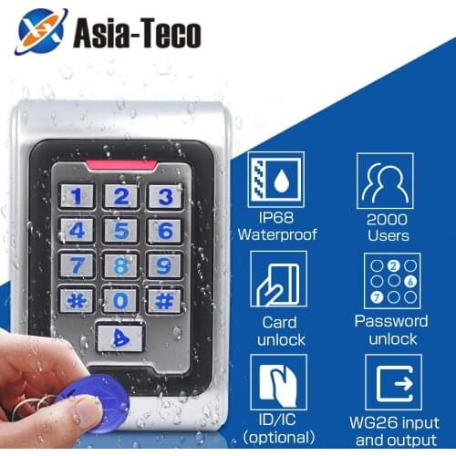 IP68 Waterproof Controller outdoor metal standalone access 2000 Users ID Card Door backlight Access Control WG input output