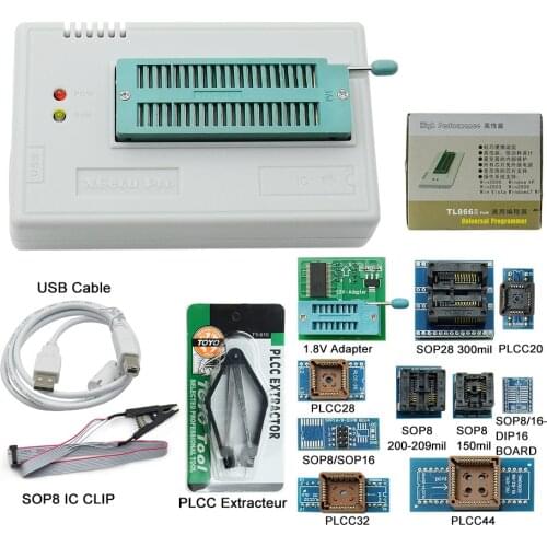 Original V11.20 TL866II Plus Universal EPROM Programmer Whith 37Adapters+ Test Clip MiniPro High speed Programmer