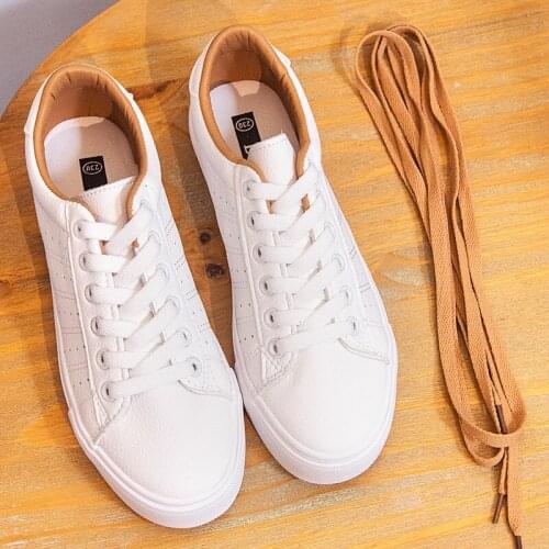 2020 new fall tenis feminino lace-up white shoes women PU Leather solid color female shoes casual women shoes sneakers NVX161