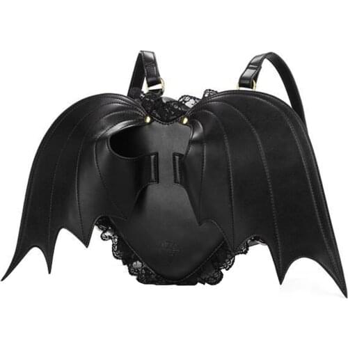 Women Backpack Bat Wing Backpack Punk Stylish Newest School Bag for Girls Bat Bag Angel Wings Backpack Cute Little Devil Package