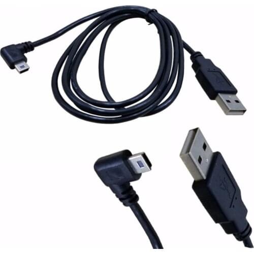 1PC High Speed 1.5M/5FT 3M/10FT Left Angled 90 Degree Plug Data Cable Cord USB 2.0 A Male Plug to Mini 5 Pin Cable Accessories