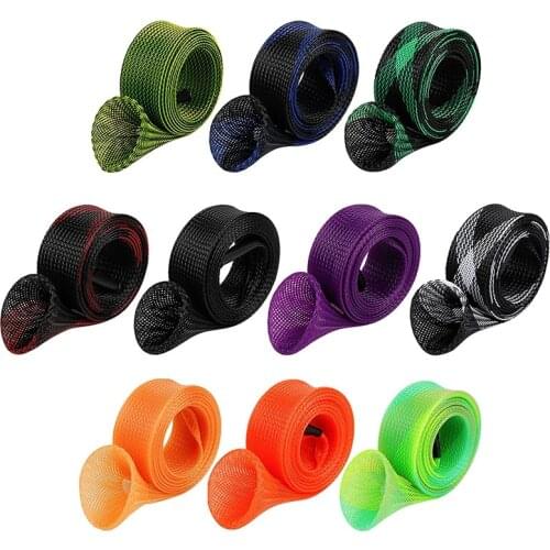 10Pcs Fishing Rod Cover Braided Mesh Rod Protector Fishing Rod Cover Woven Net Rod Fishing Tool Accessories