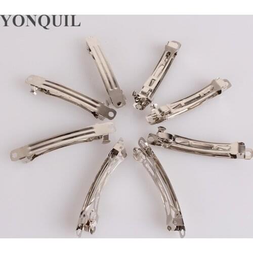 60MM Metal Hair Clips Rhodium Plated Barrette Clips Findings French GIRLS Hair Iron Findings DIY Hair Accessories 200Pcs/Lot