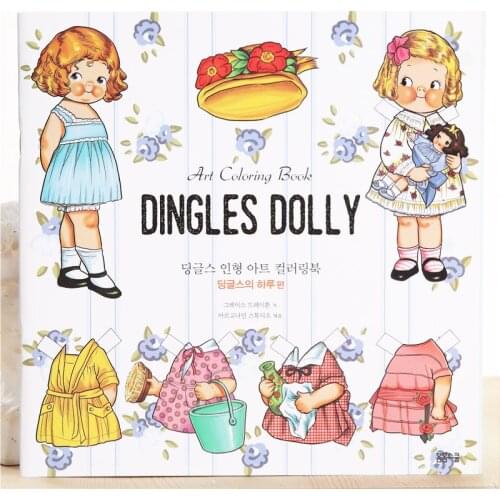 60 Pages 25*25cm Korean Princess Dingles Dolly Coloring Book Pregnancy Prenatal Education Decompression Painting Book for Kids
