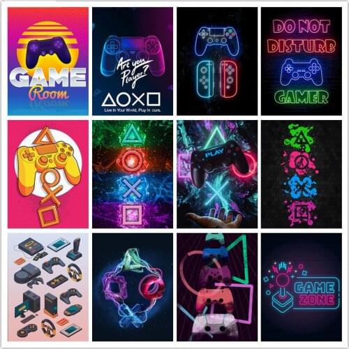 Full Drill 5D DIY Diamond Embroidery Handmade Mosaic Art Game Playstation Gamepad Diamond Painting Cross Stitch Home Decoration