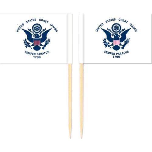 America Coast Guard Toothpick Flag United States 3.5X2.5CM Cake Topper Party Cupcake Wedding Lovely Baking Dessert Decorations