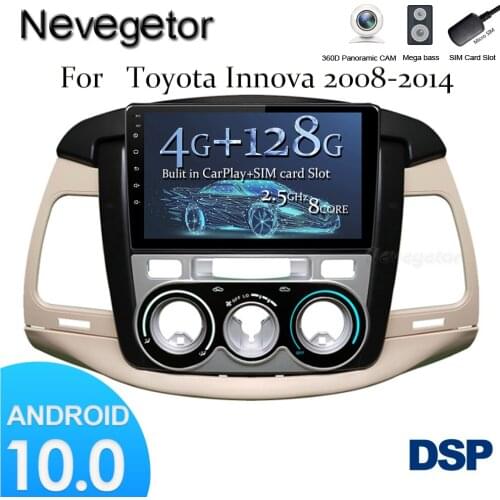 Android 10.0 For For Toyota Innova 2008-2010 Car Radio Multimedia Video Player GPS Navigation NO 2 din DVD Octa-Core