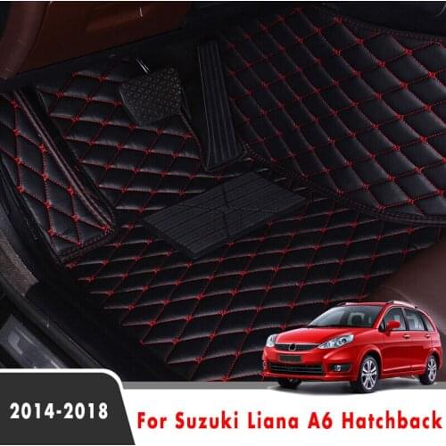 Car Floor Mats For Suzuki Liana A6 Hatchback 2018 2017 2016 2015 2014 Leather Carpets Custom Foot Pads Car Accessories Interior
