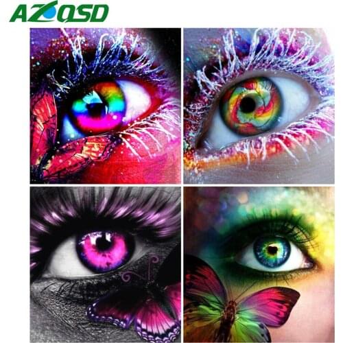 AZQSD Diy Diamond Embroidery Eye Cross Stitch Kits Handmade Craft 5d Diamond Painting Portrait Full Square Drill Home Decor