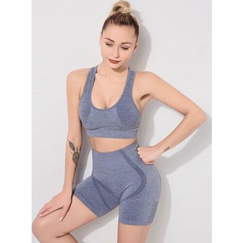 2 piece seamless gym shorts set sports bra for women gym high waist shorts sport yoga set women fitness activewear exercise sets