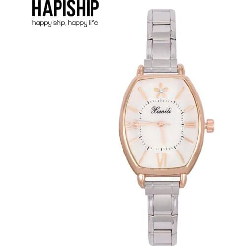 Hapiship 2020 Fashion Men Womens Stainless Steel Rose Watch Bracelet Bangle For Party Friend Wife Birthday Jewelry Gift G130