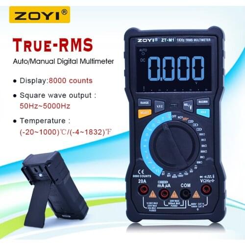 ZOYI True-RMS Digital Multimeter tester AC DC Voltage Current Ohm Temperature Multimeter battery measurer+VFC functions ZT-M0/M1