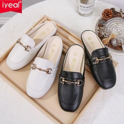 IYEAL Flat shoes Girls 2021 Fashion Peas Shoes All-match Children Square Toe Soft Bottom British Leather Shoes