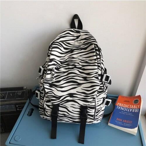 Kawaii Girl School Bag for College Bookbag Women Shoulder Backpack Cute Travel Rucksack Fashion Cow Print Bags