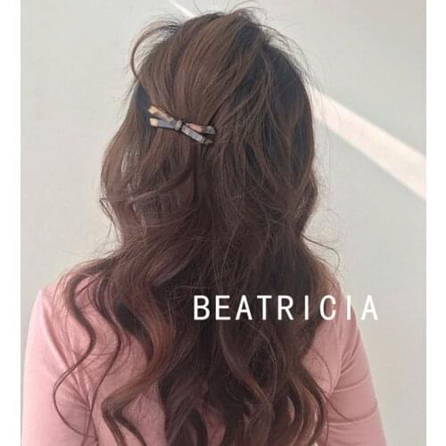 Korean tortoiseshell leopard bow adult all-match hair clip small bangs clip side clip word clip duckbill clip hair accessories