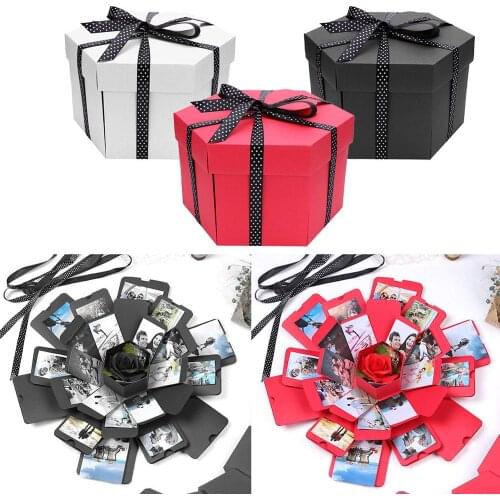 Creative Explosion Box Hexagonal DIY Photo Album Scrapbooking Bomb Box Gift Anniversary Scrapbook DIY Photo Album birthday Gift