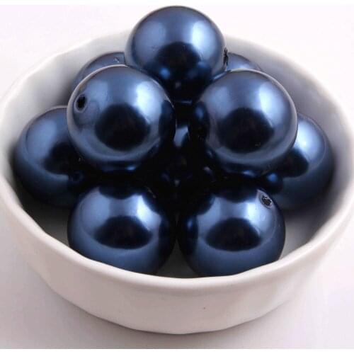 Kwoi vita 20mm Chunky Fashion A66 navy color 100pcs a lot , Loose Imitation Plastic Pearl for Chunky Beads Jewelry