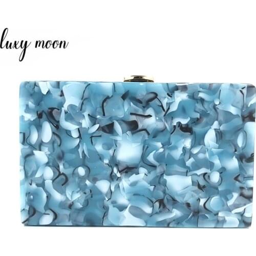 Fashion Marble Pattern Acrylic Evening Clutch Bags Luxury Handbags Women Bags Designer High Quality Party Wedding Clutch Purse