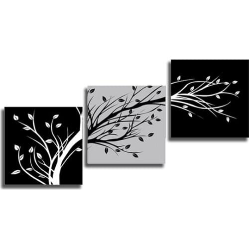 Pack of 3 Unframed Wall Art Canvas Painting Abstract Tree Branches Picture Abstract Oil Painting on Canvas for Home Room Decor