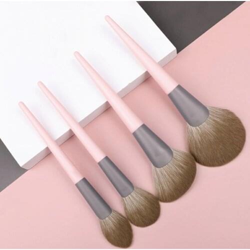 10pcs Makeup Brushes Set Pink Soft Hair Powder Foundation Blush Blending Eye Shadow Lip Cosmetic Beauty Make Up Brush With Bag