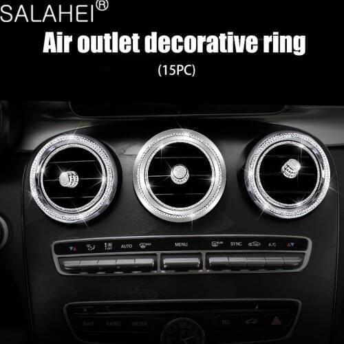 Air Outlet Sticker Instrument Panel Air Outlet Decoration Ring Sticker For Mercedes Benz 2015-2019 C Class W205 GLC A Class