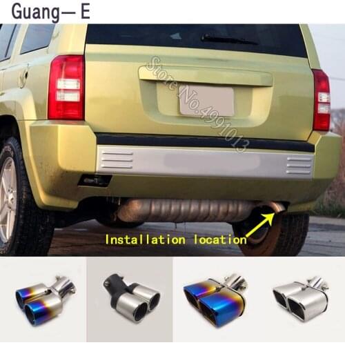 Car stickers cover muffler exterior back end pipe dedicate exhaust tip tail outlet ornament 1pcs For Jeep Patriot 2009-2010