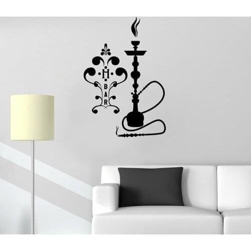 Hookah Shisha Profile Wall Stickers Arabic Decor Smoking Smoke Wall Decals Vinyl Art Lounge Bar Wall Decor Wallpaper Window A498
