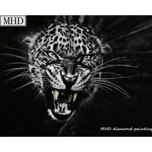 New Arrival Square 5D DIY Diamond Painting Ferocious Leopard for Home Decor Artwork for 3D Diamond Embroidery Mosaic Kit
