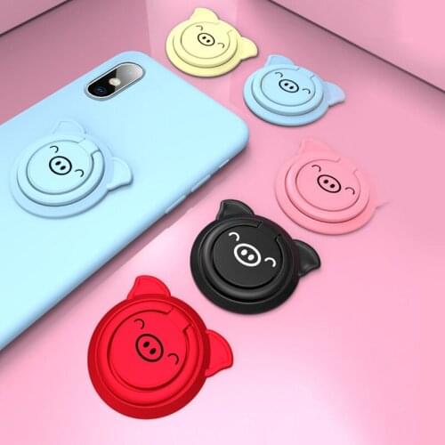 Luxury Cute Cat/Pig/Mouse Animal Finger Ring Phone Holder Rotate Hand Grip Desk Stand Bracket Metal Desk Stand For Mobile phone
